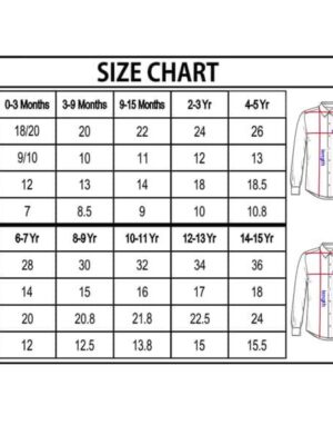 Kids shirt size chart | Ceylebrity | Everything And Anything In One Place...